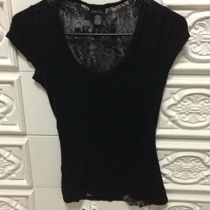 Rue21 Black Lace T-Shirt